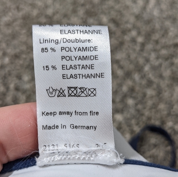 Maryan Mehlhorn navy cream polka dot bikini top 8/D - Picture 9 of 9